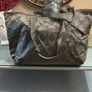 Coach Gray Signature Monogram Tote